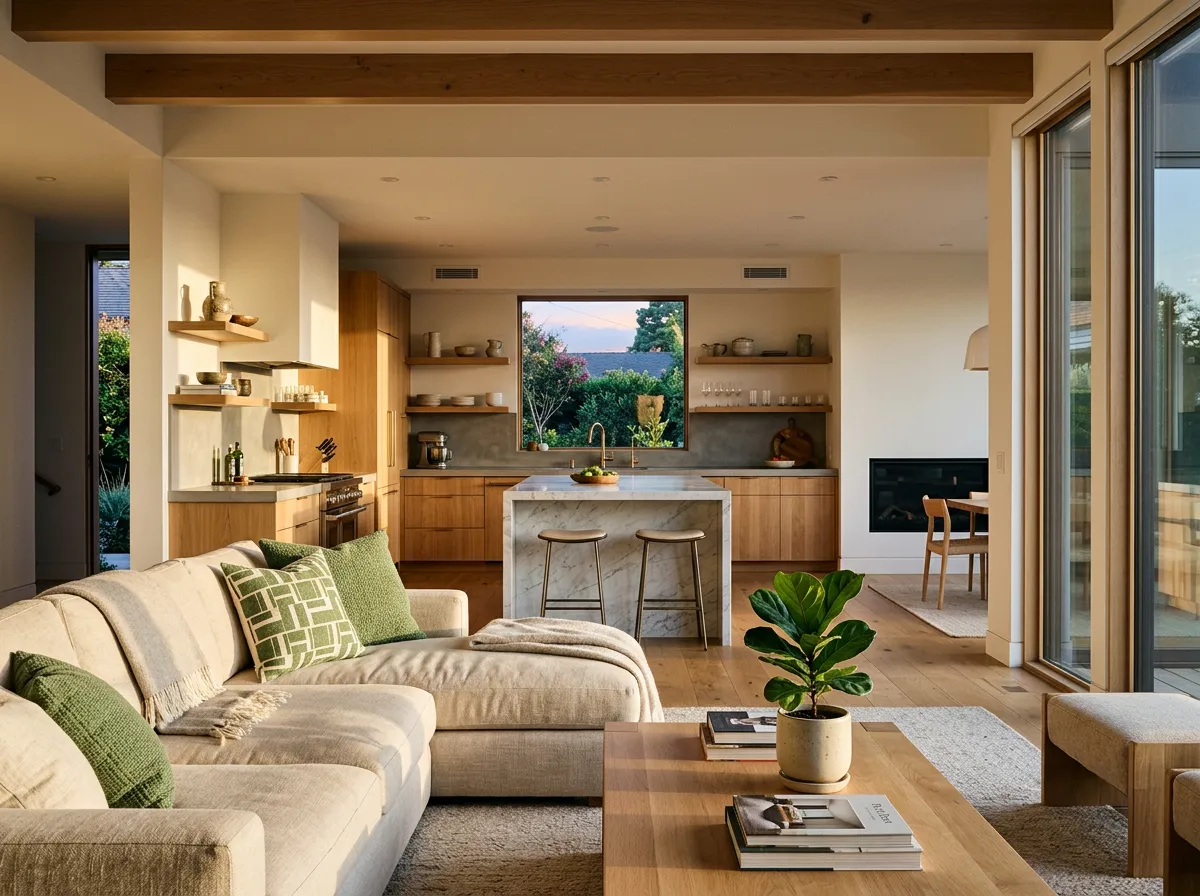 Warm and inviting modern living room interior showcasing quality family home ownership