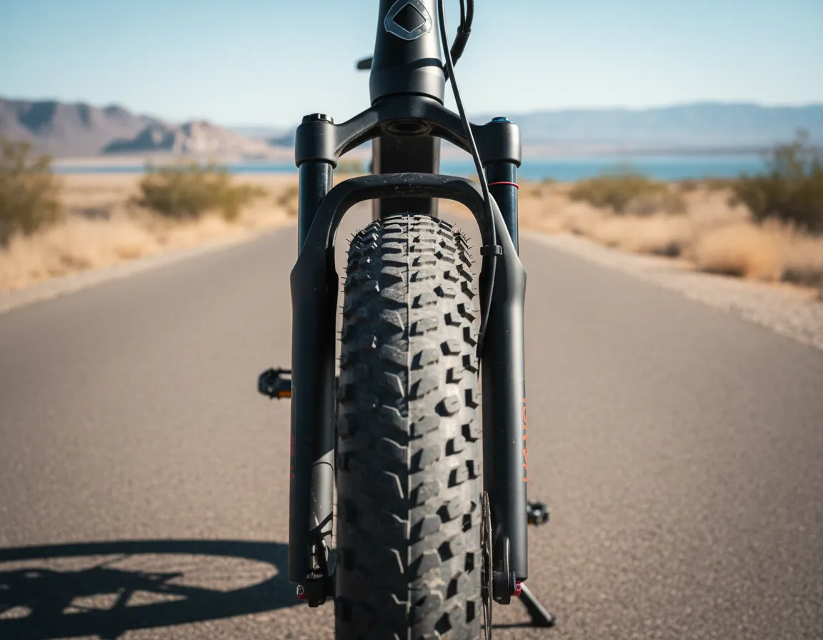 Macfox X7 Electric Bike Suspension and Frame Detail