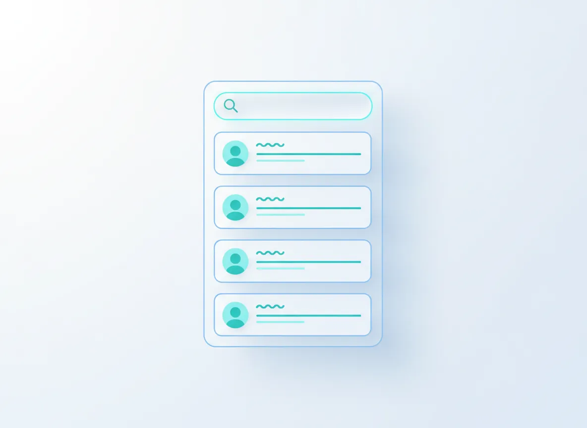 Modern search interface mockup for divorce coach directory