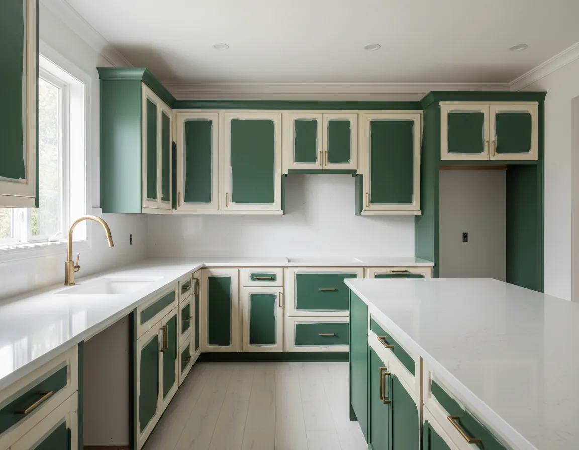 Clean kitchen workspace showing seamless process without major demolition