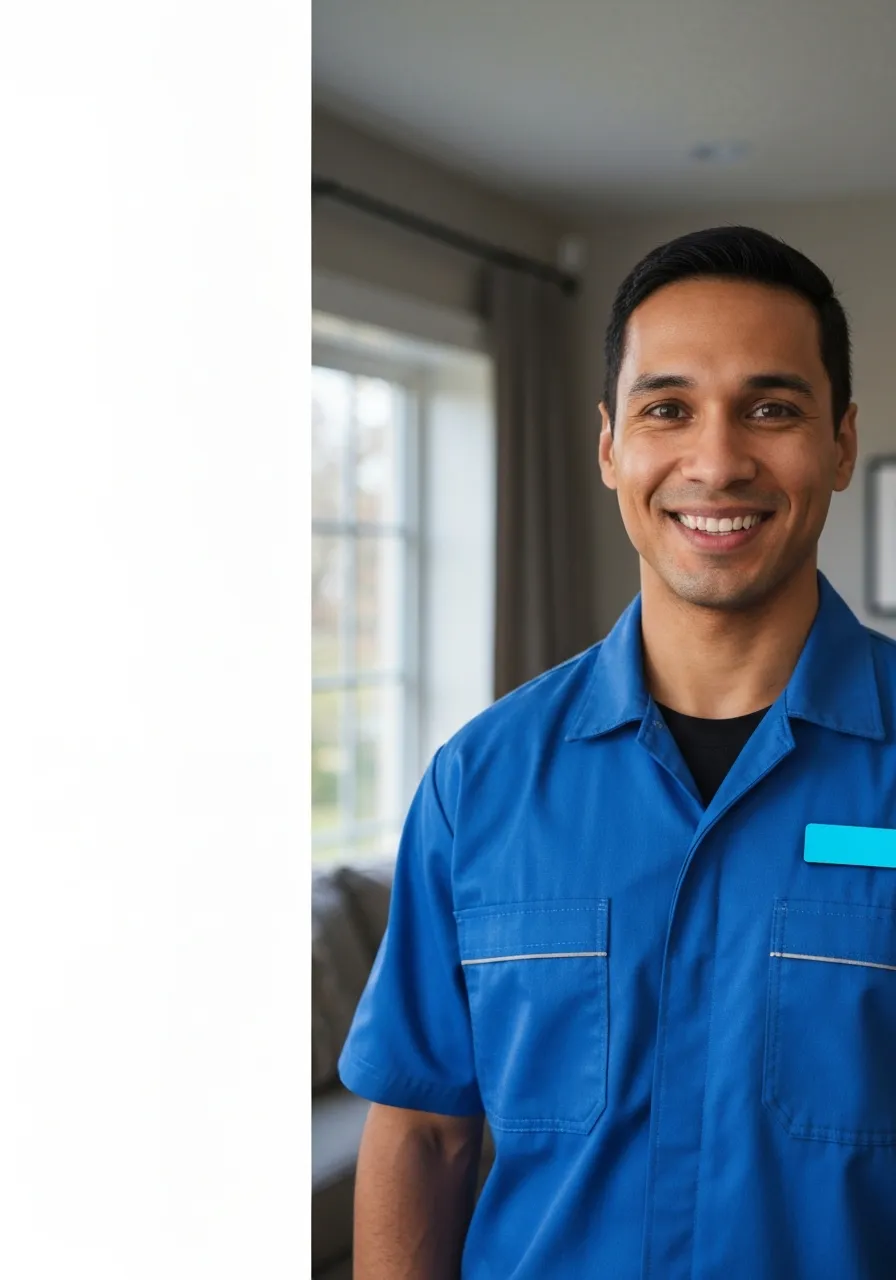Friendly service professional smiling