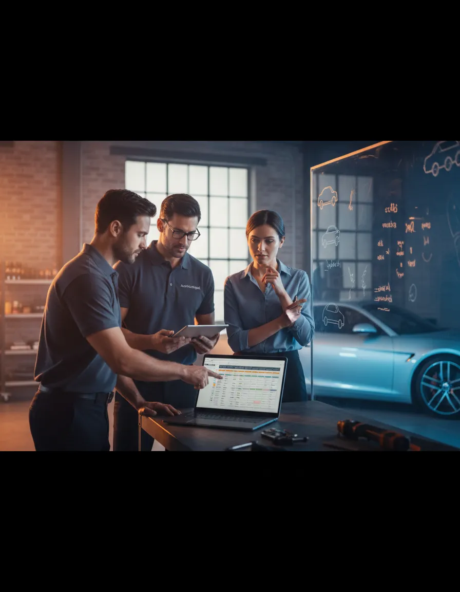 Professional team working on growth strategies for independent car-sharing business