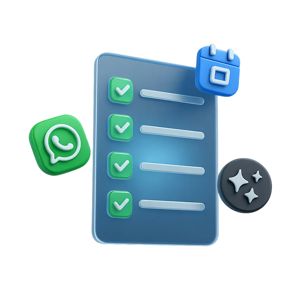 Premium Checklist Mockup with AI automation icons