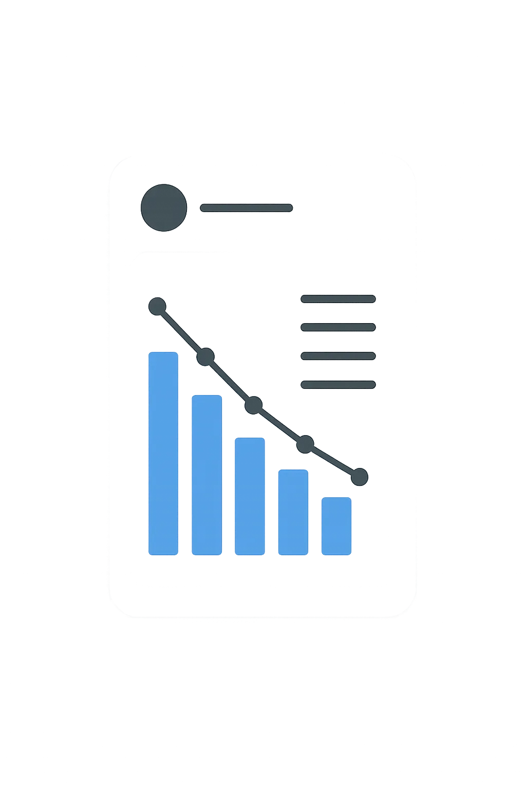 Vertical analytics widget showing retention timeline