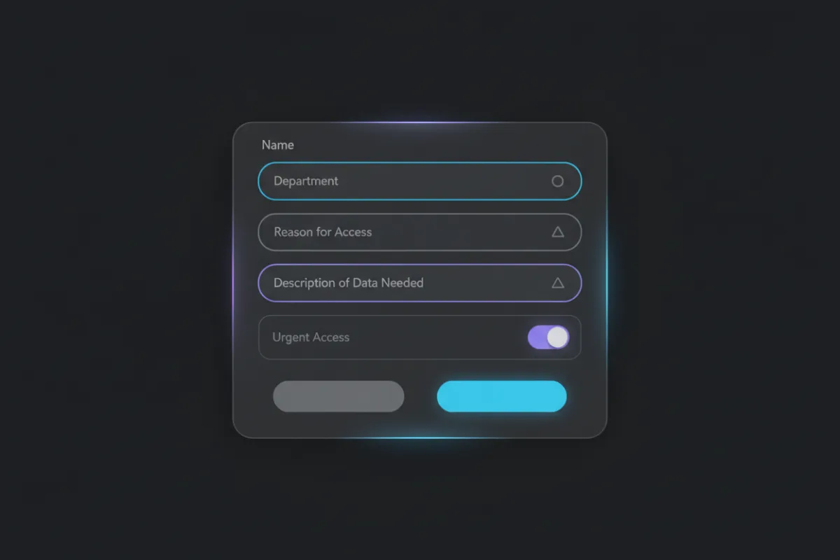 Access request form UI screenshot
