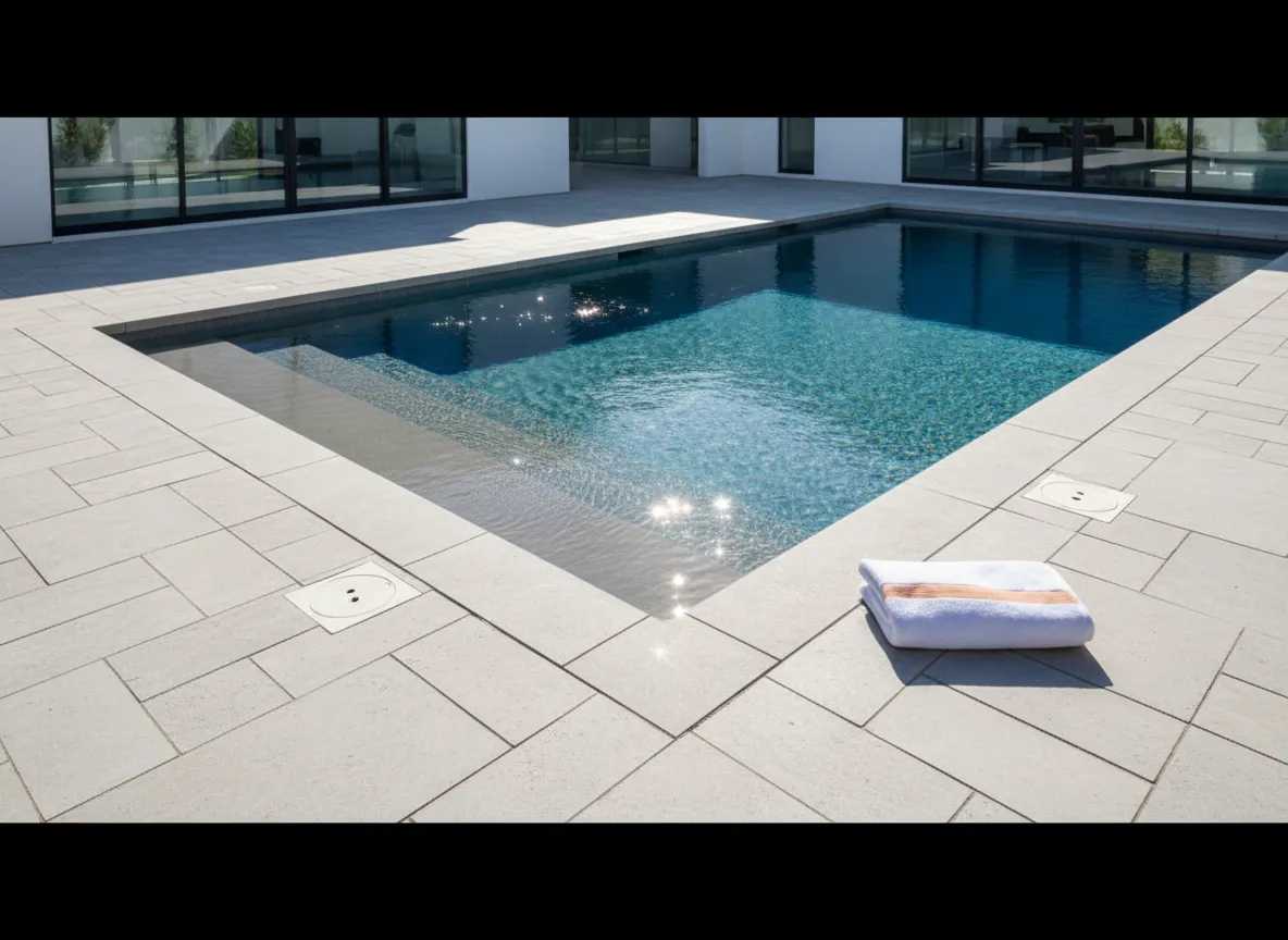 Successfully completed pool build by Knoxville Pool Pros showing high quality craftsmanship