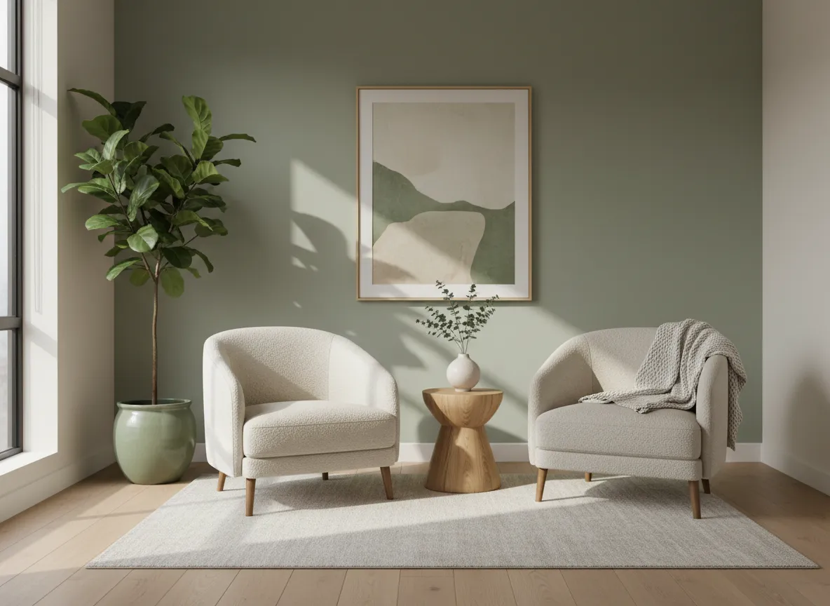 Calm counselling room with soft light and comfortable seating