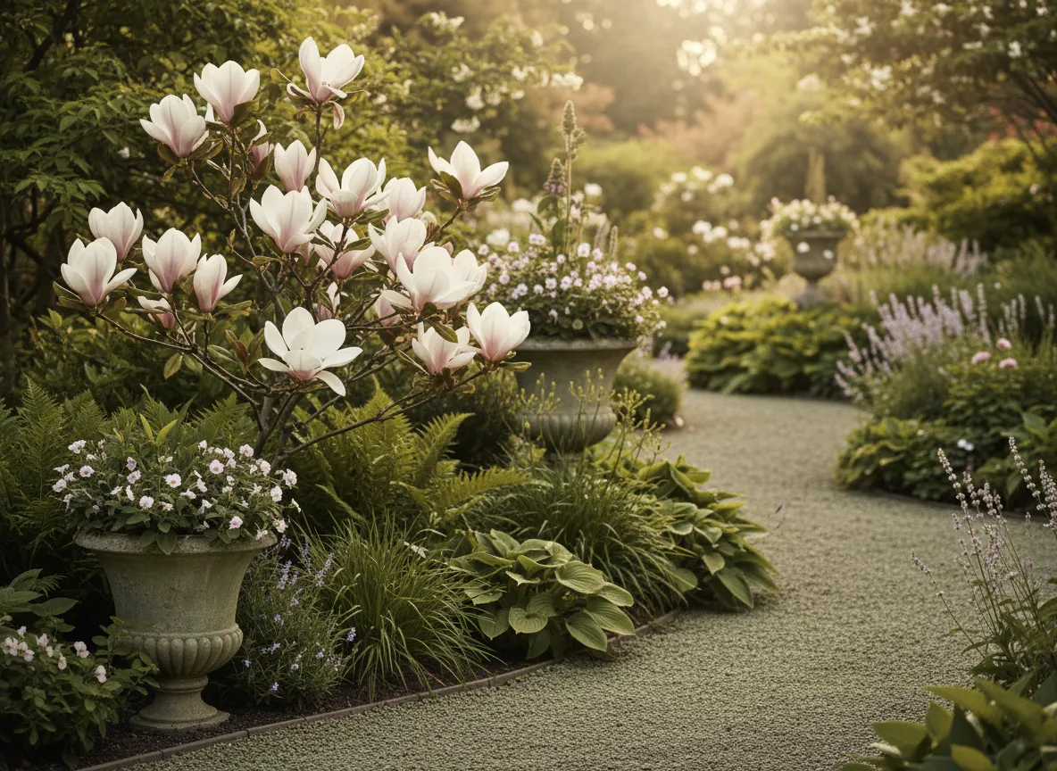 Lush garden landscaping