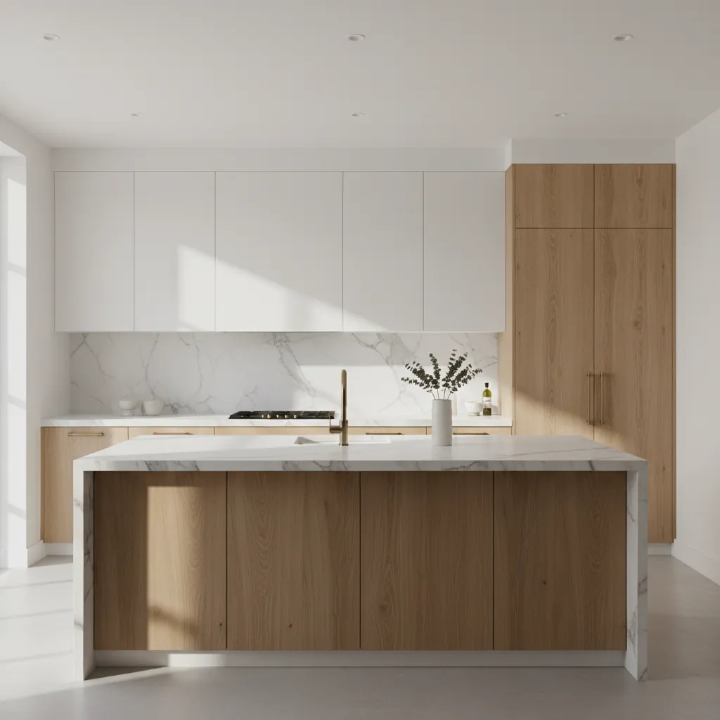 Minimalist white kitchen interior