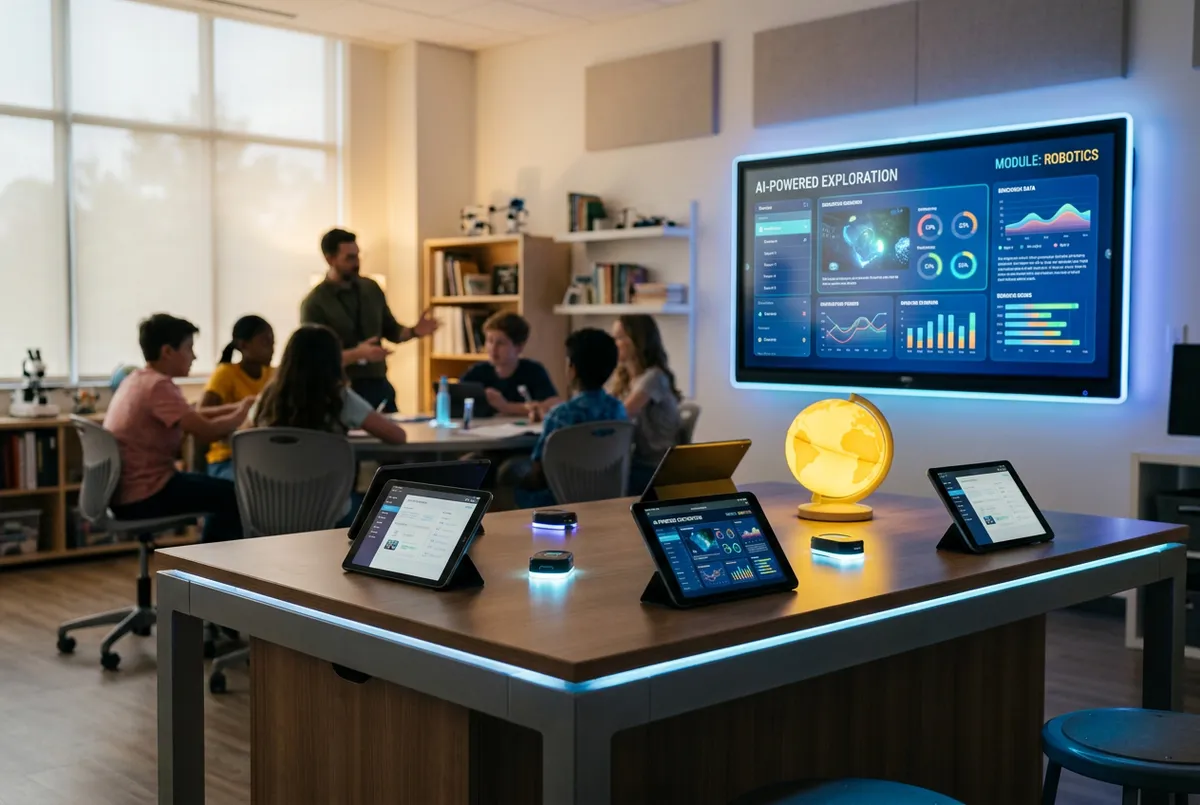 AI-integrated educational and consulting workspace showcasing collaborative data governance