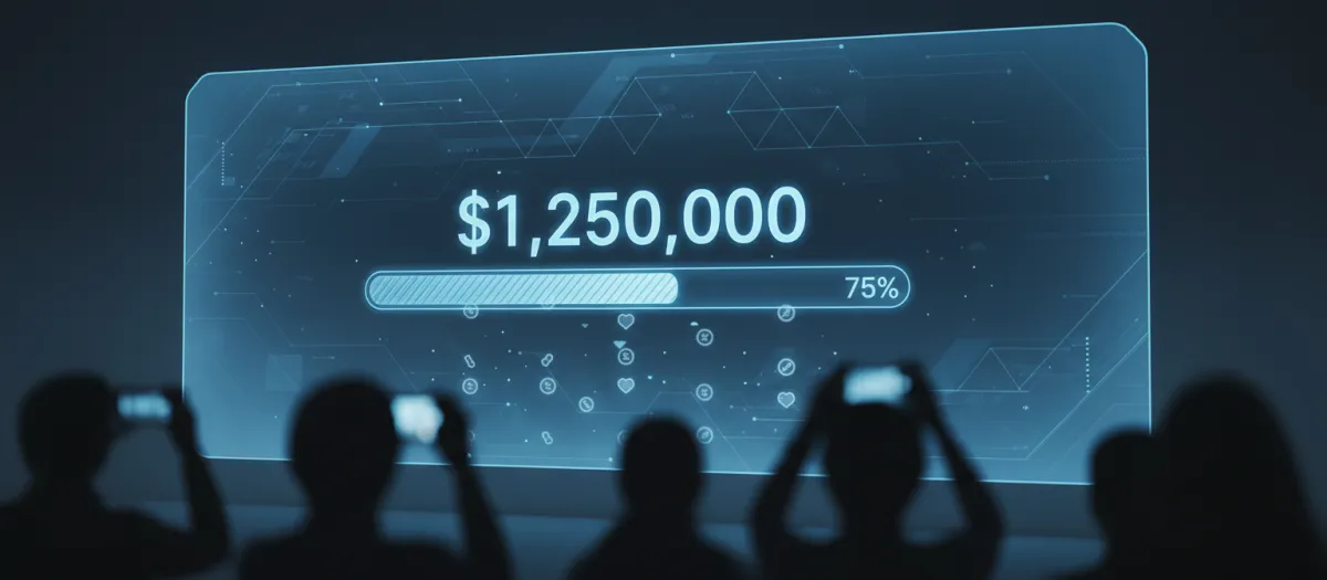 Donation total screen for a JustGiving charity campaign at BBBC