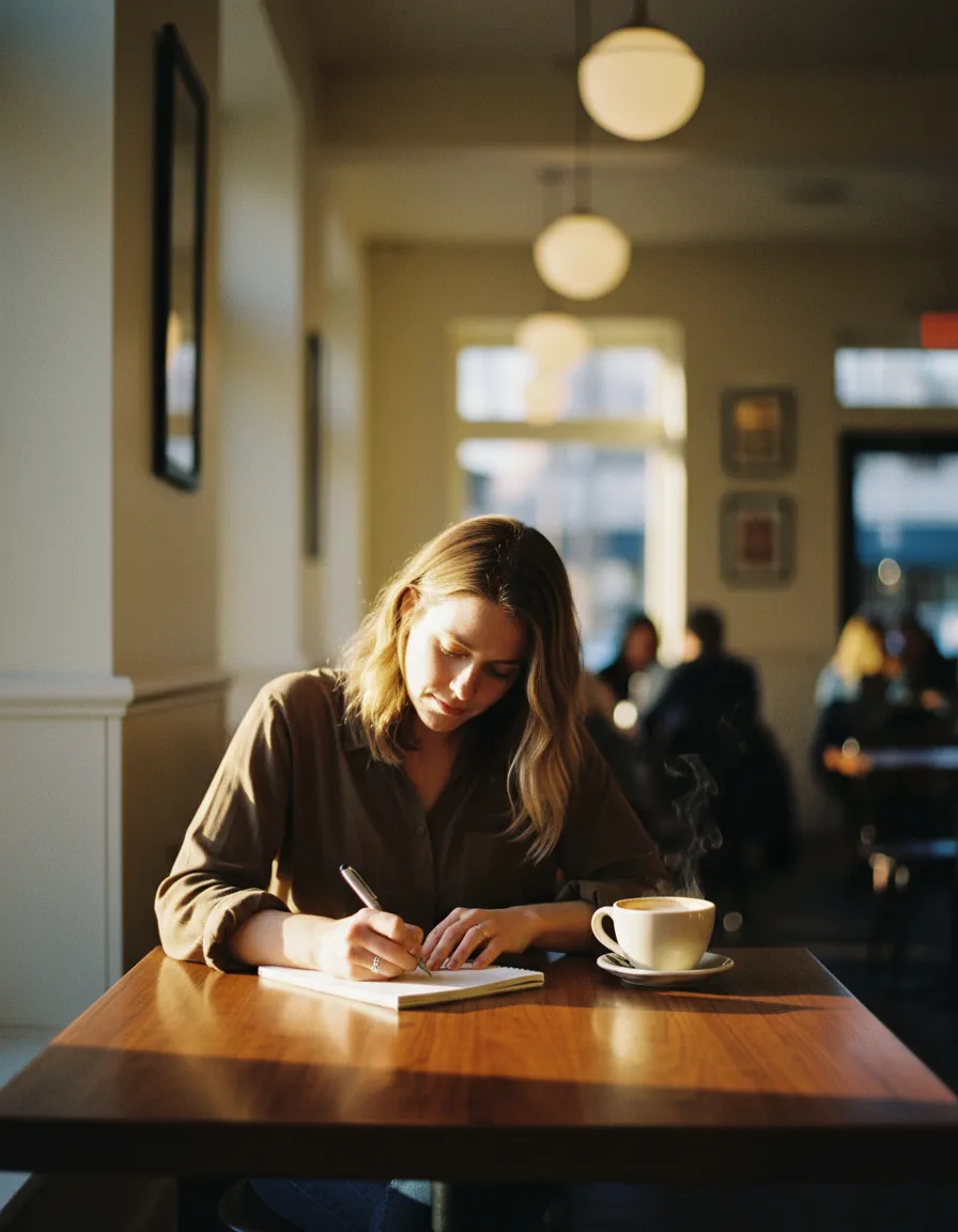 Candid portrait of an entrepreneur working in a coffee shop