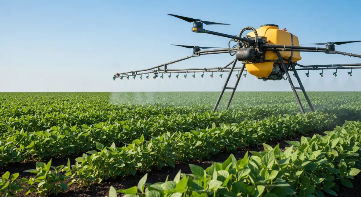 Large agricultural crop spraying operation