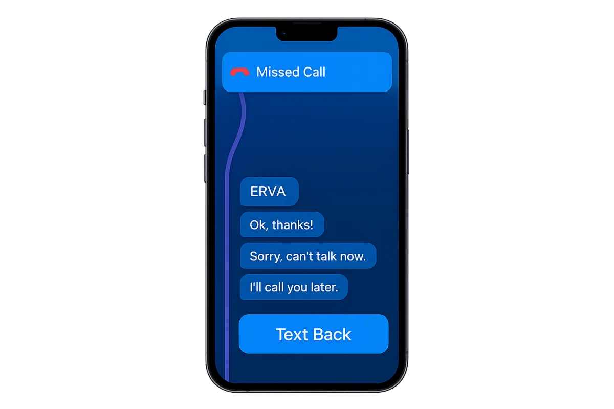 ERVA Missed Call Text-Back process