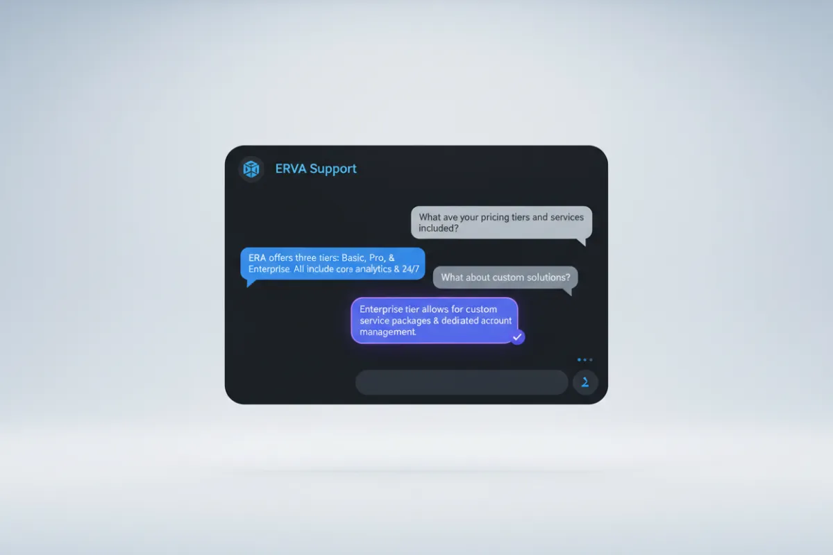 Erva answering specific pricing and service questions