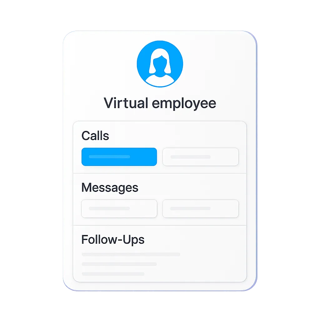 Erva AI Virtual Employee Dashboard Concept