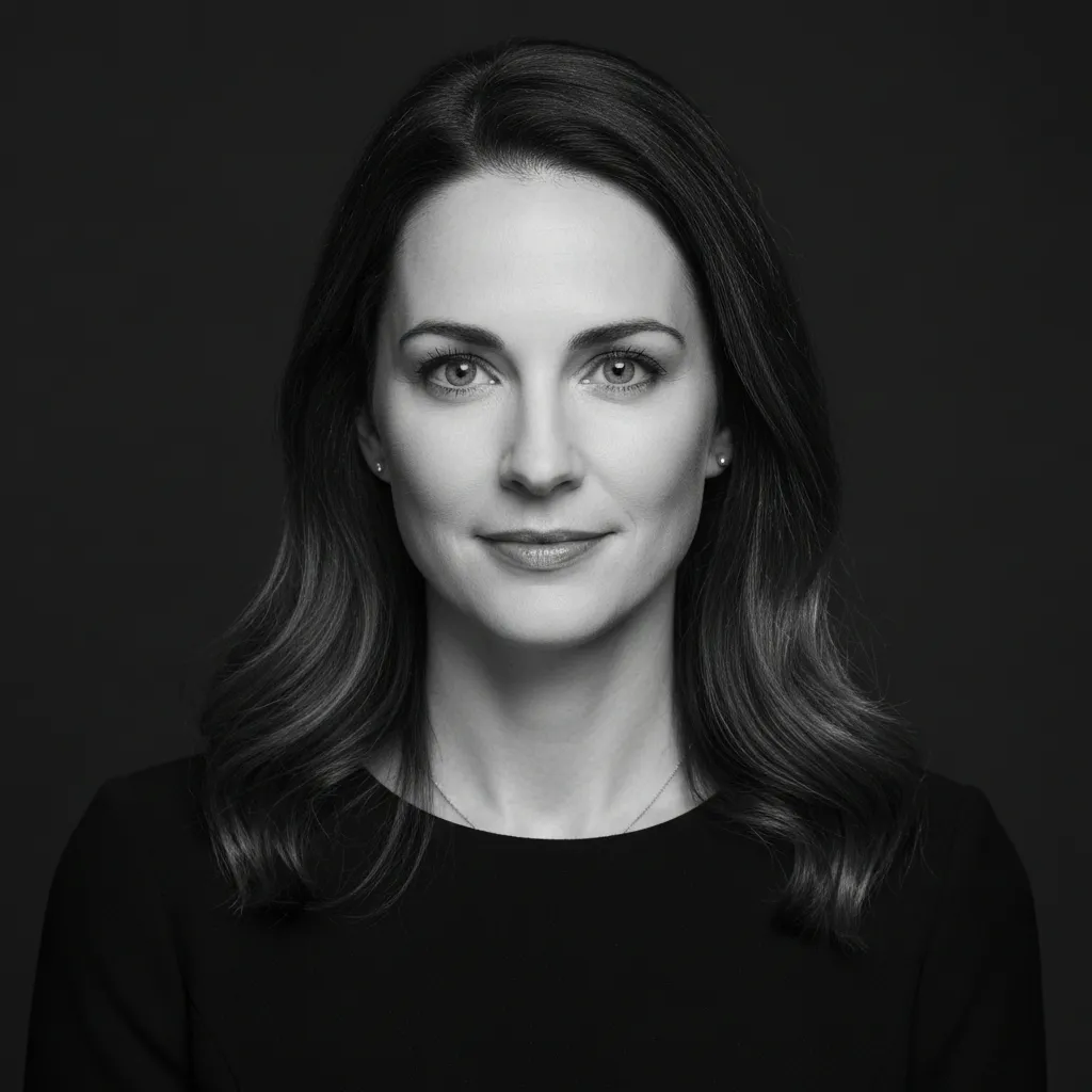 Black and white portrait of Elena R.