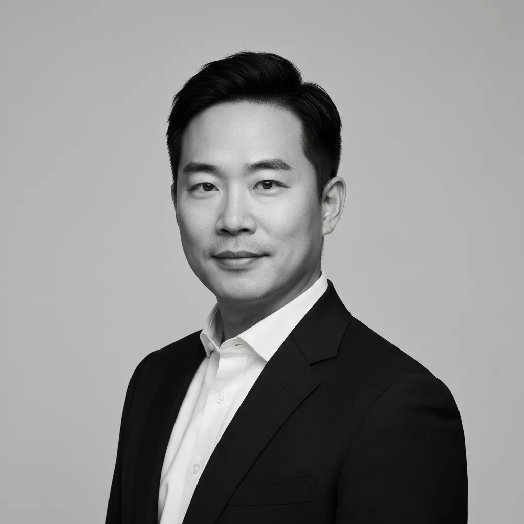 Black and white portrait of David K.