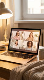 Woman smiling on a zoom call