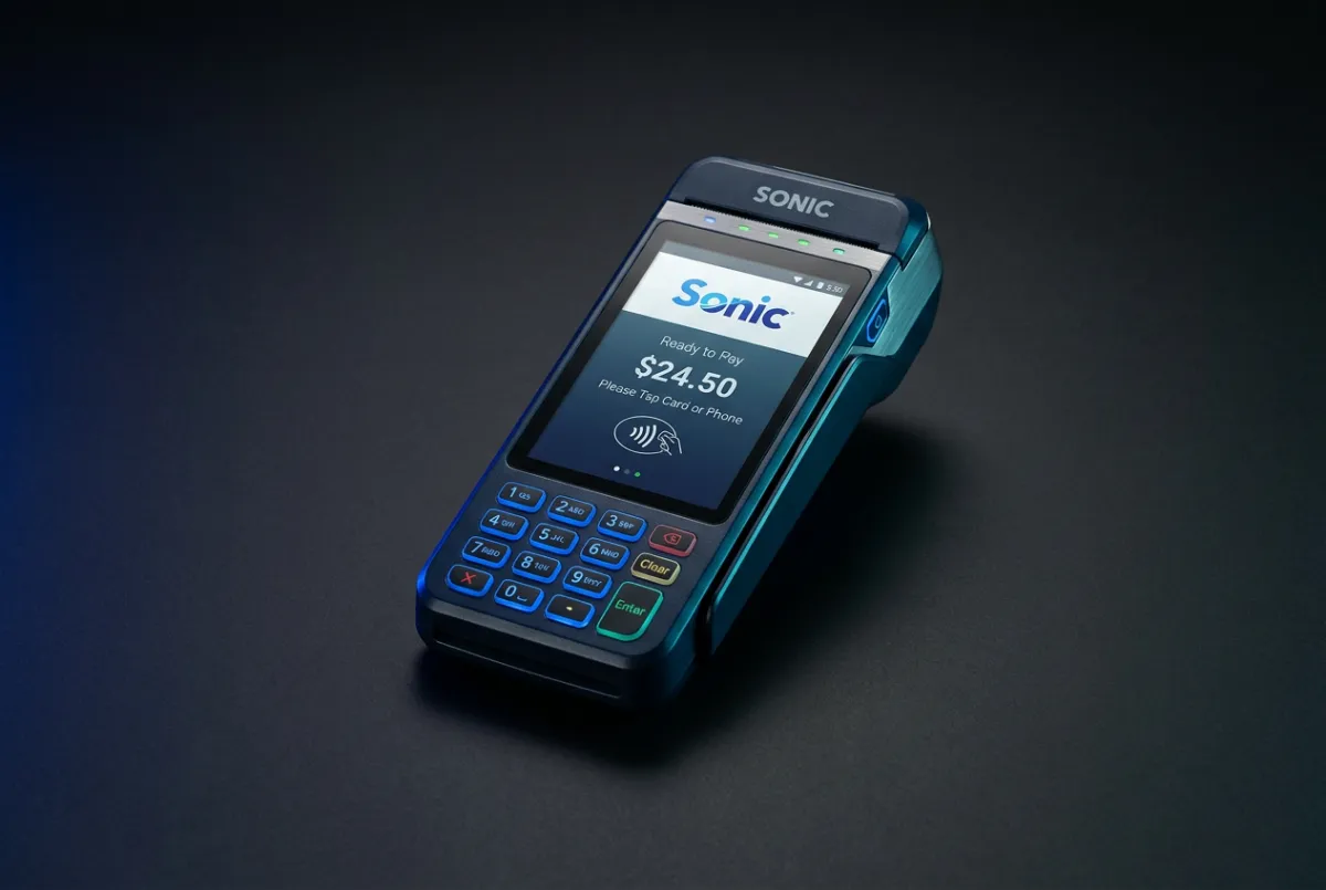 Sonic Contactless Handheld POS terminal with tap to pay capability