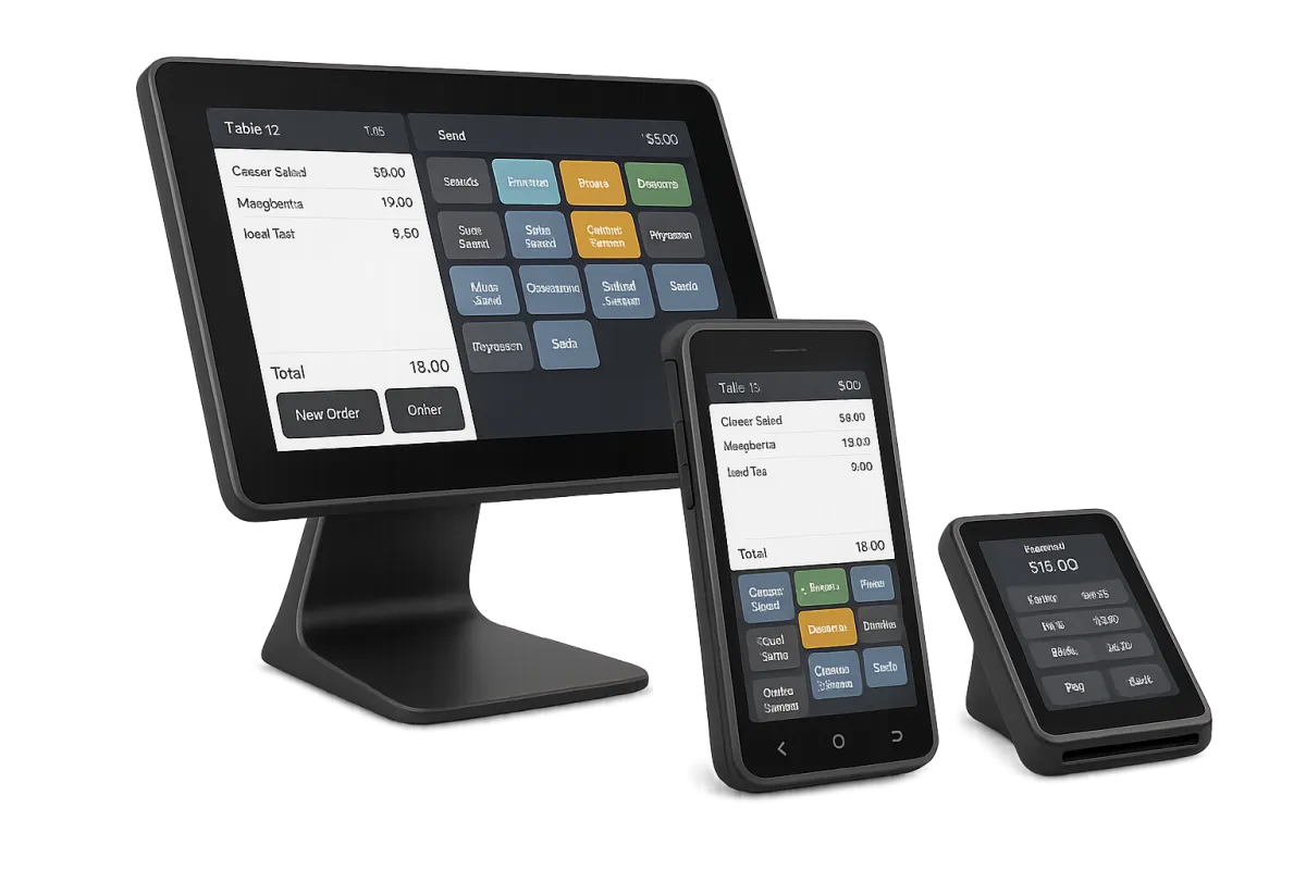 POS terminals and payment device (transparent background)