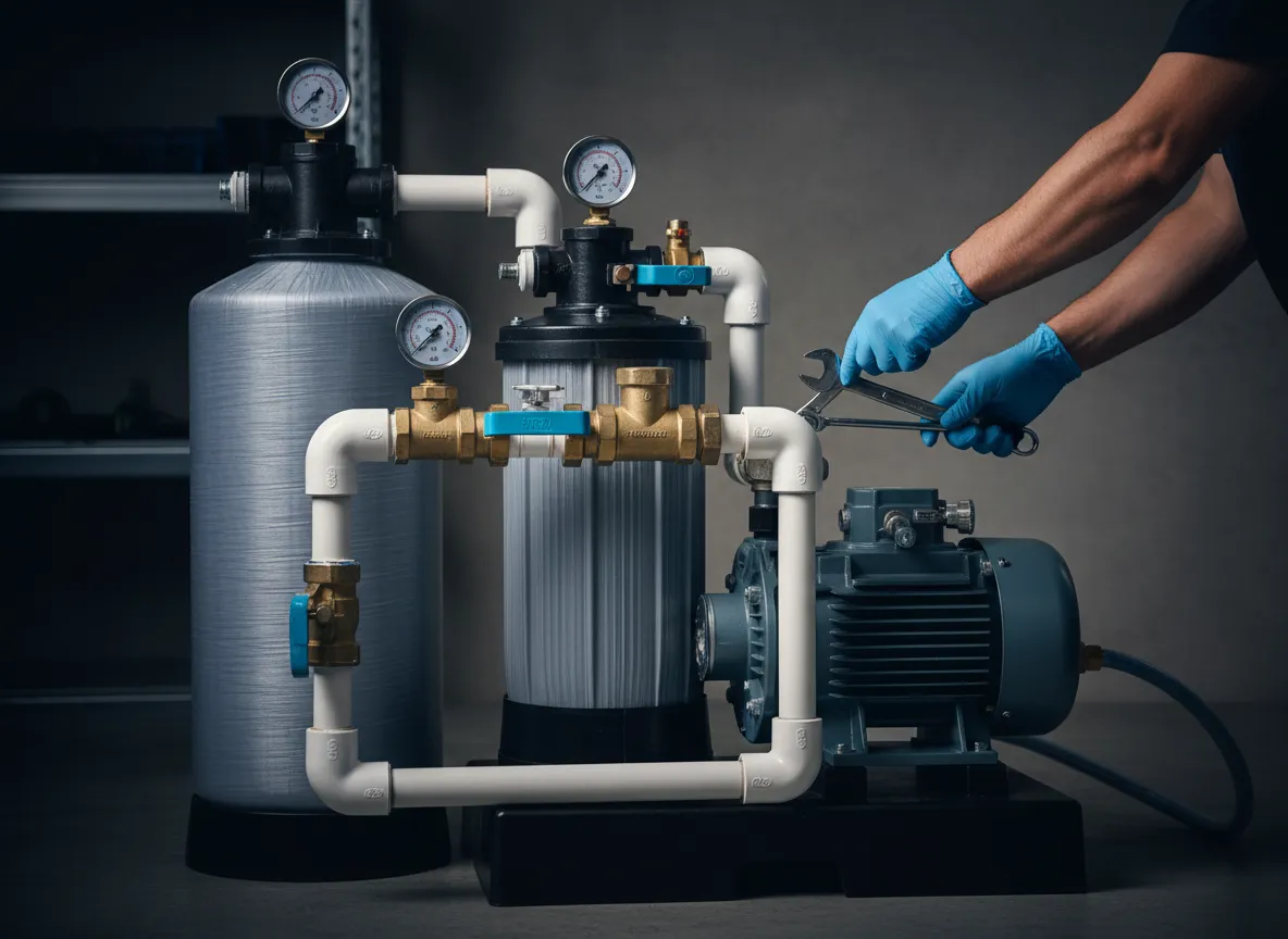 Commercial pool equipment and maintenance system check