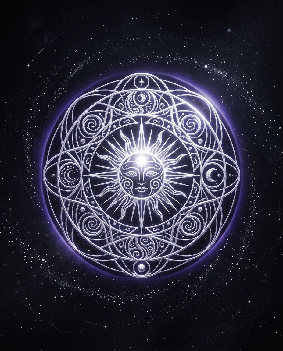 Solar Return monochromatic astrological artwork