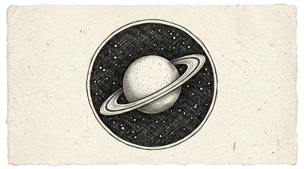 The Beauty of Saturn monochromatic cosmic artwork