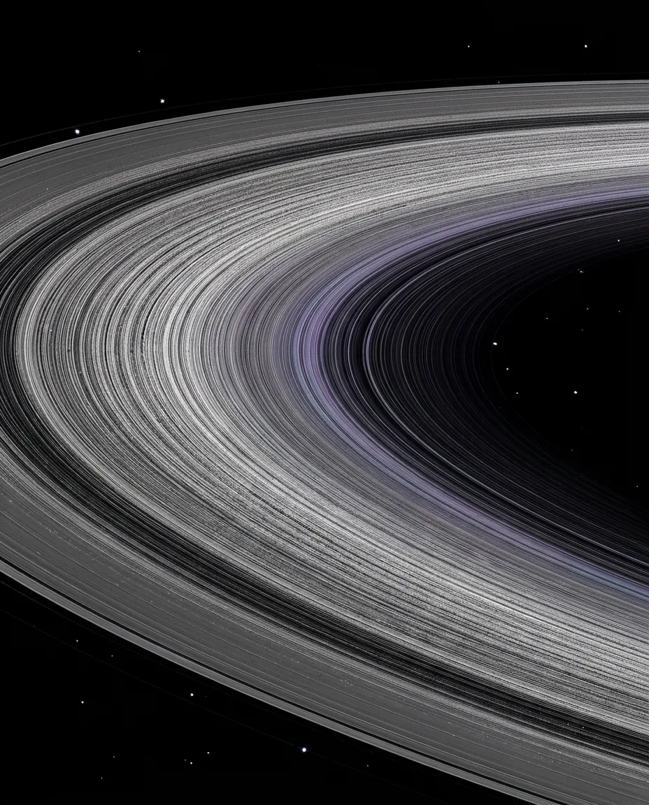 The Beauty of Saturn monochromatic cosmic artwork