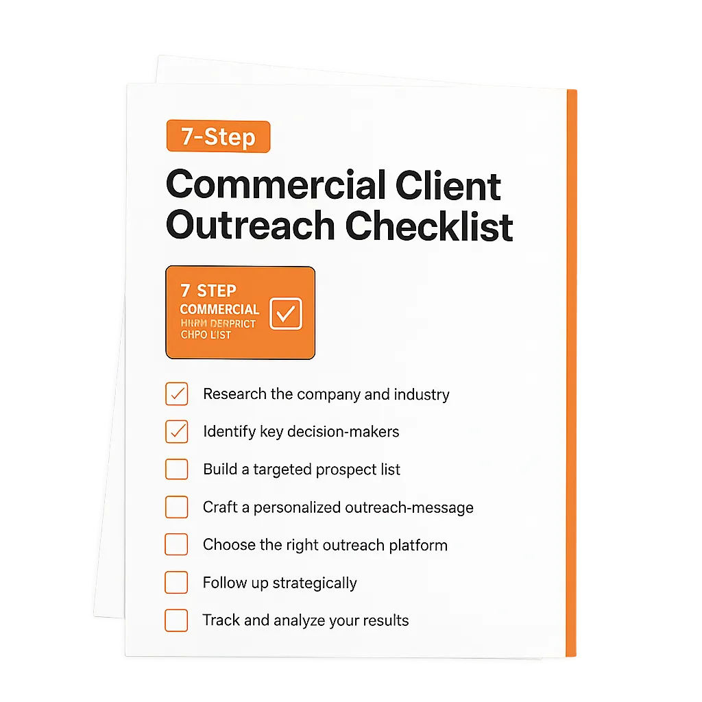 7-Step Commercial Client Outreach Checklist Mockup