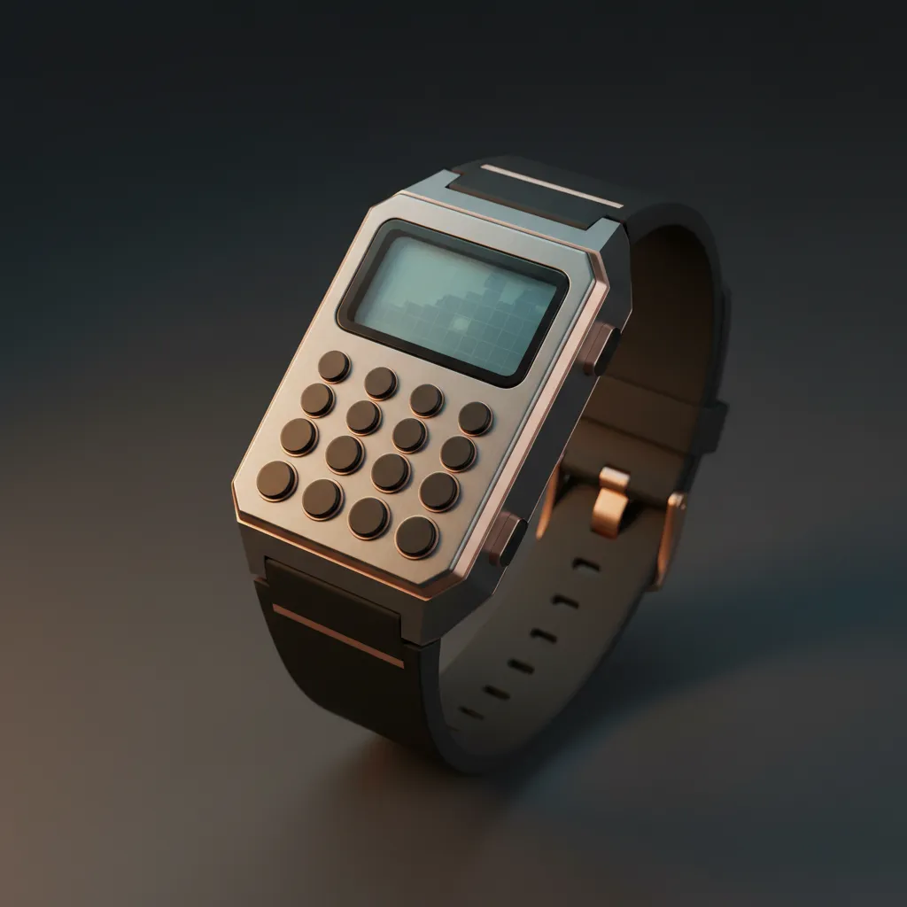 Vintage-inspired calculator watch with modern customized technology features