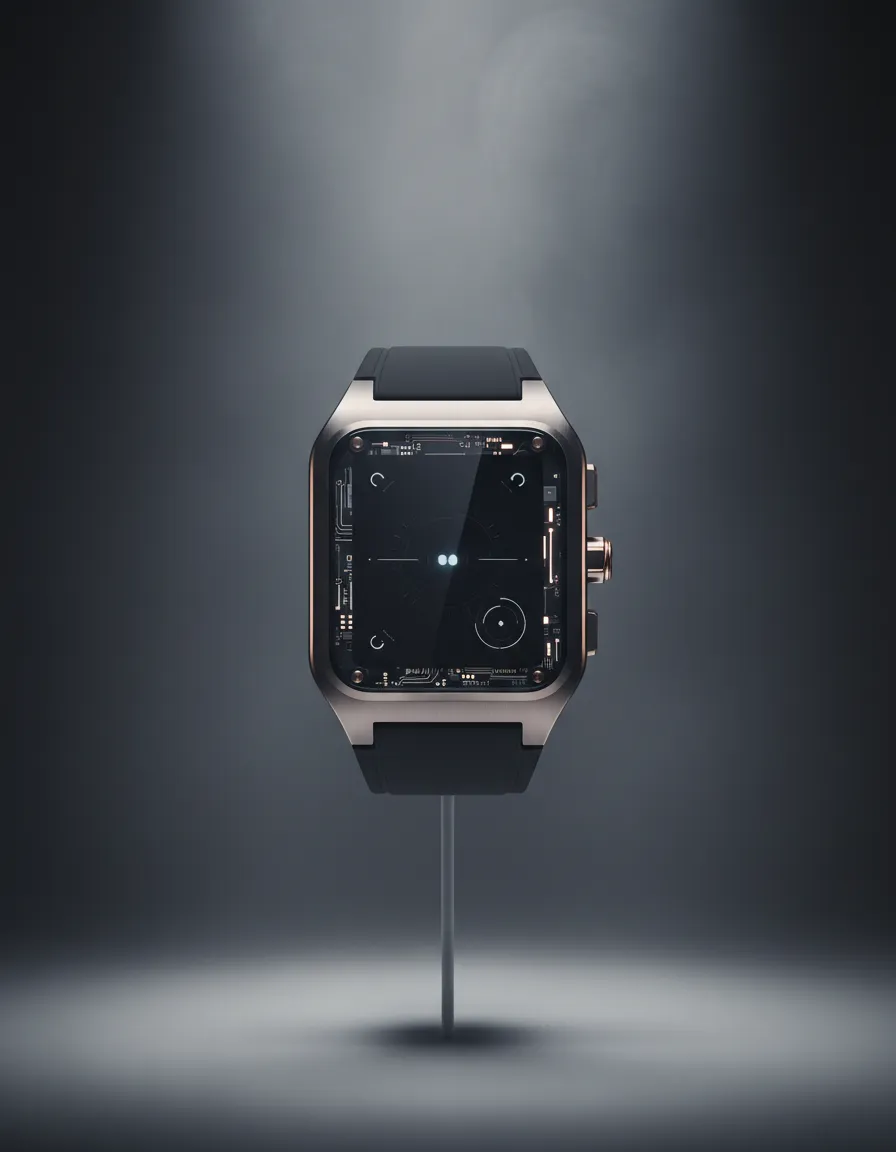 Wide-angle view of futuristic wearable technology in development