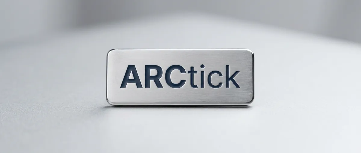 Small rectangular badge with text 'ARCtick'