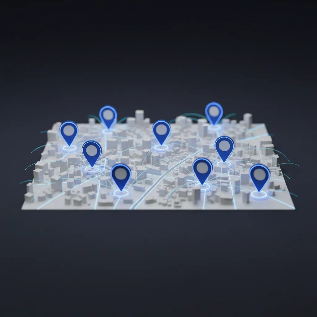 Dashboard showing business locations mapped across multiple directory platforms