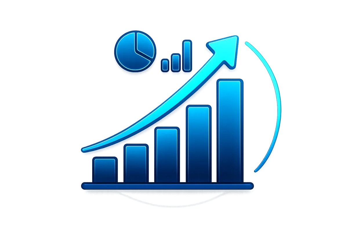 Abstract growth chart showing upward business trajectory