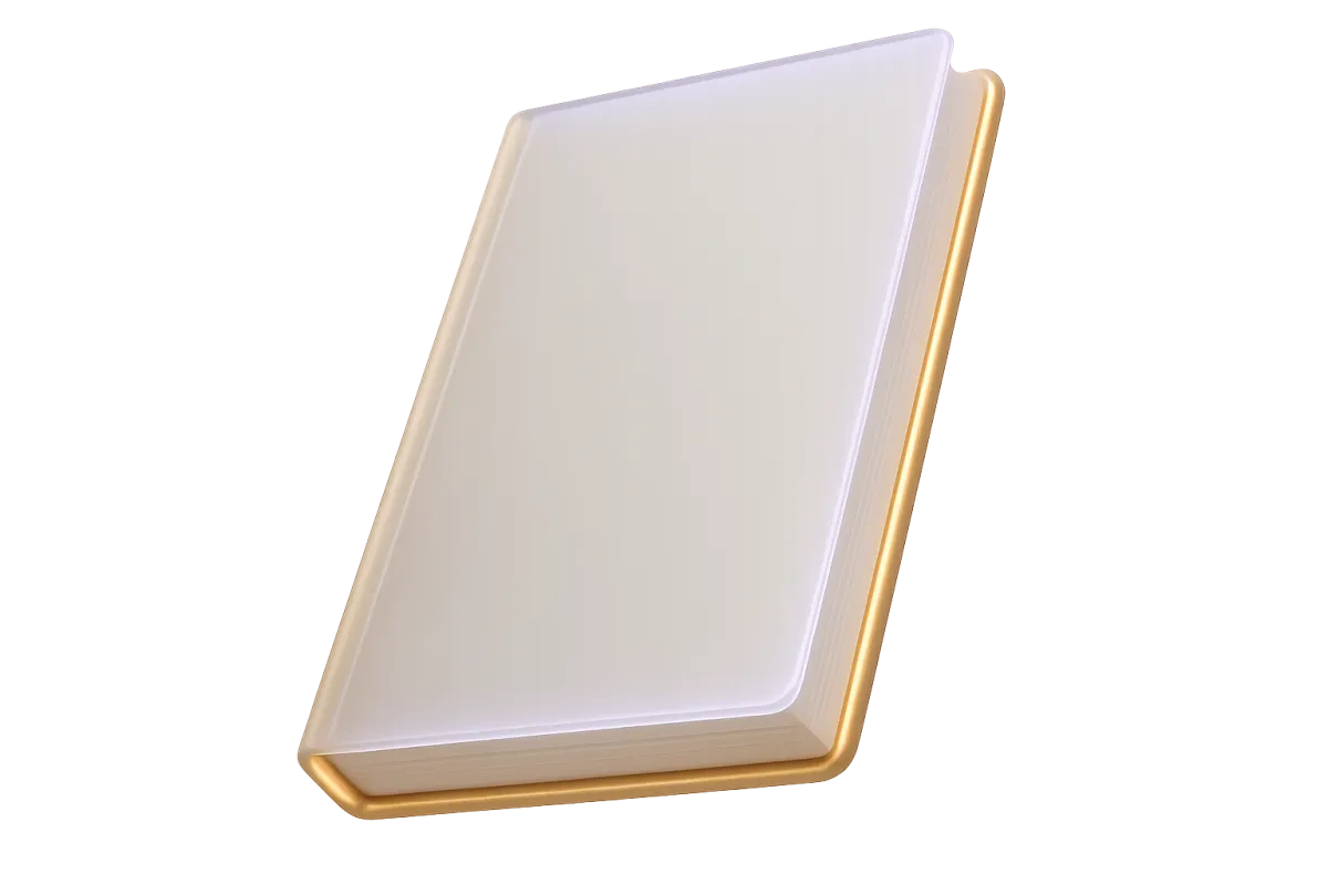 Glassmorphism Printable Digital Workbook Mockup with Gold Edge Accents
