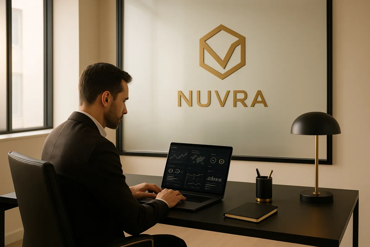 Tablette affichant un tableau de bord NUVRA dans une petite entreprise québécoise