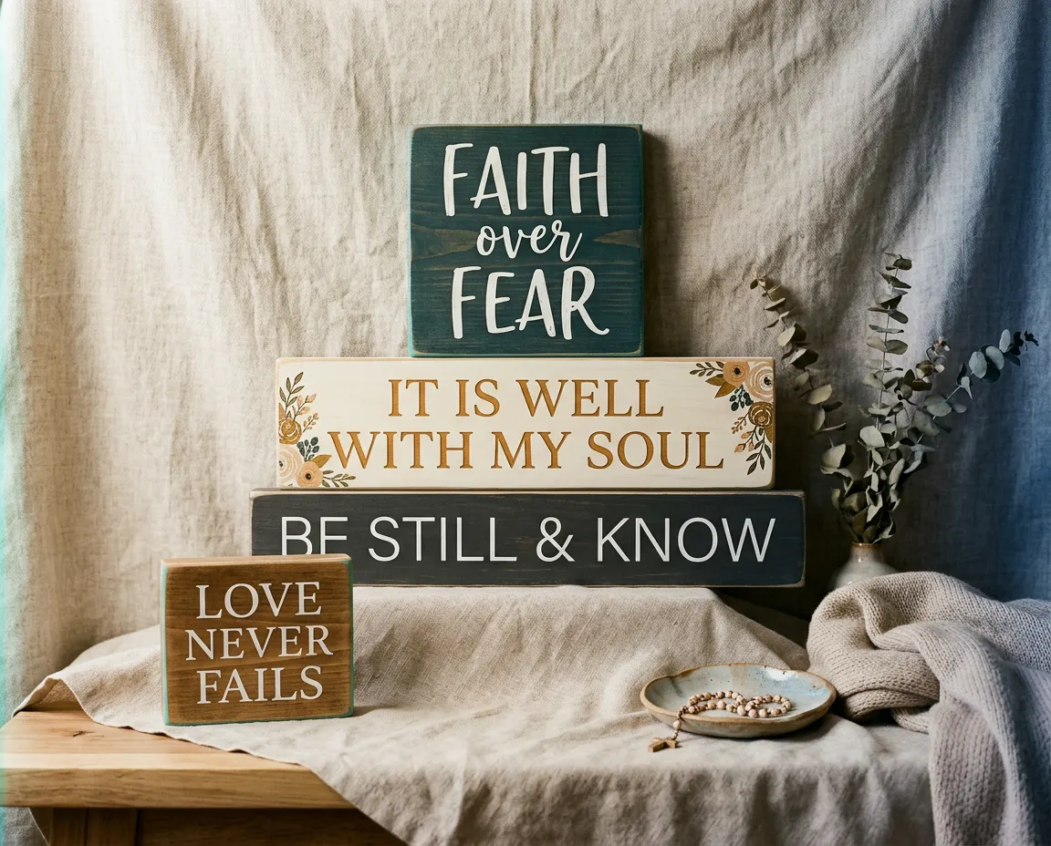 Faith and Inspirational Signs Collection - Uplifting Scripture and Home Blessings