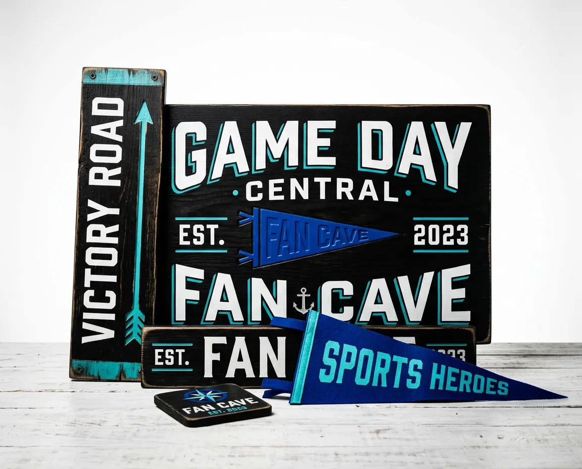 Sports Signs Collection - Custom Fan Cave and Championship Signs