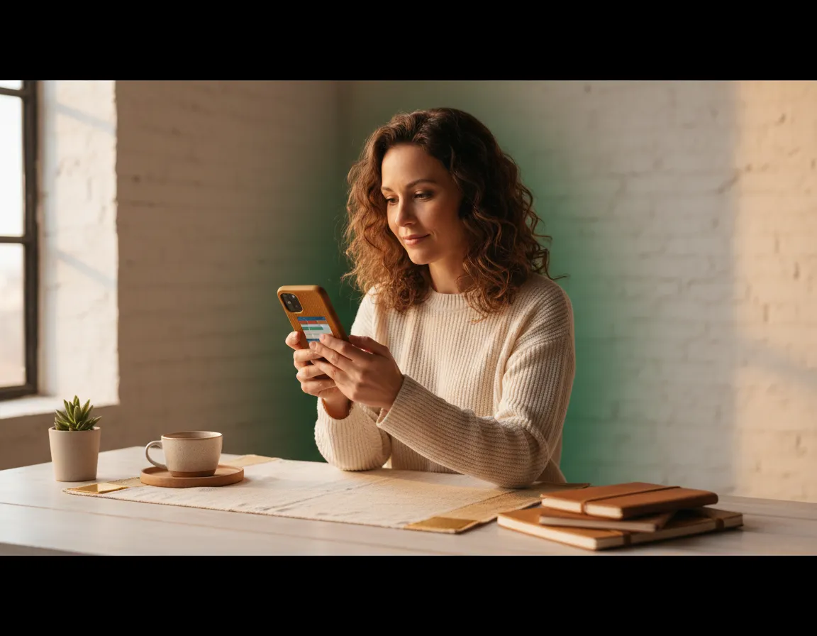 Person reviewing schedule on their smartphone