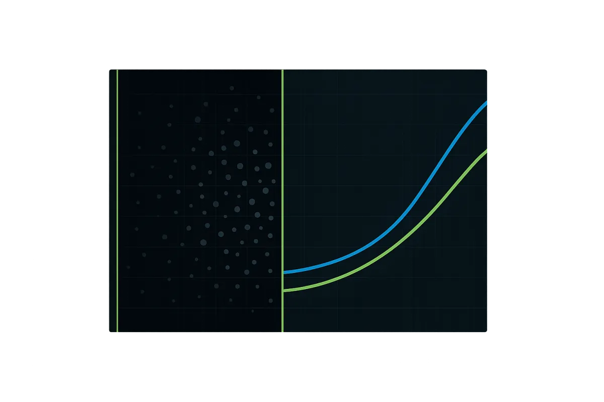 LeadNextAI before and after data visualization of response times