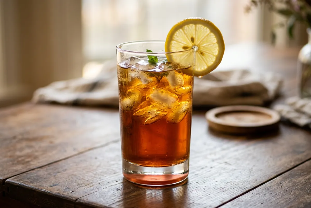 Southern Sweet Iced Tea with Lemon Garnish