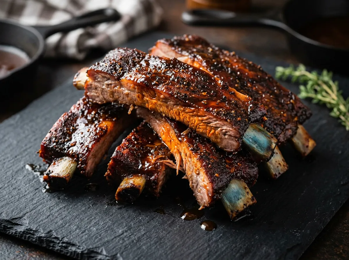 St. Louis Cut Spare Ribs with dark caramelized bark