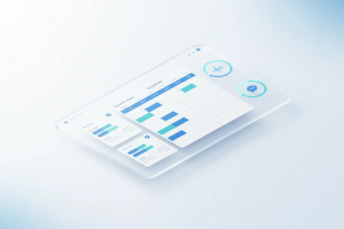 AI receptionist dashboard with dental schedule view