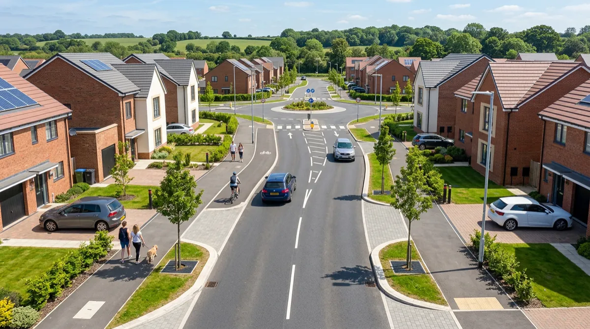 New residential development spine road and adopted highway network