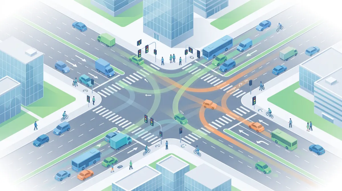 Transport assessment modeling and traffic flow analysis at urban junction