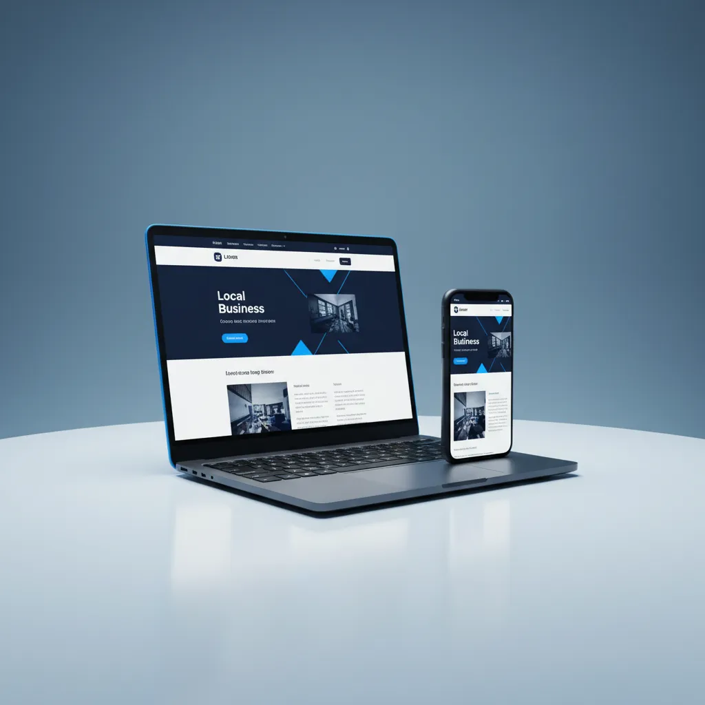 Clean device mockup of a professional local business website
