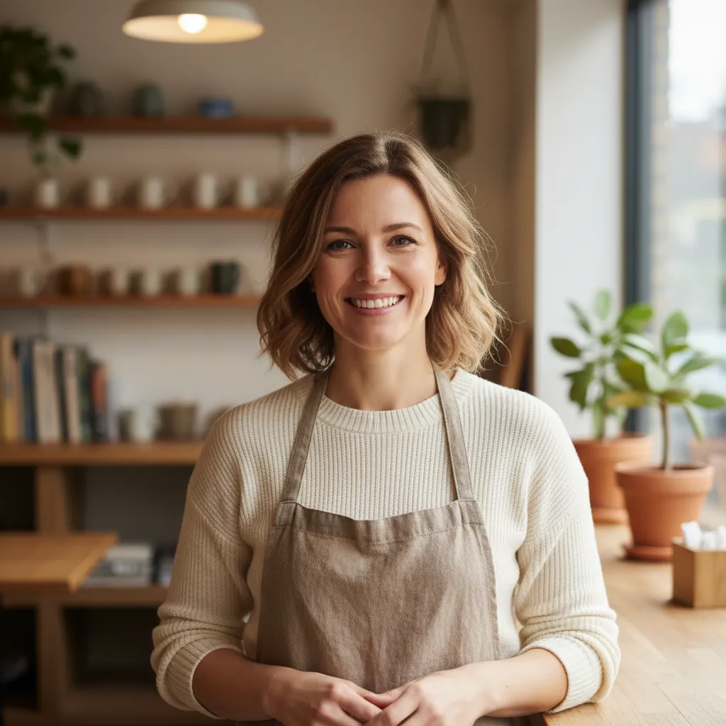 Portrait of Maya Alvarez, owner of Corner Bean Cafe