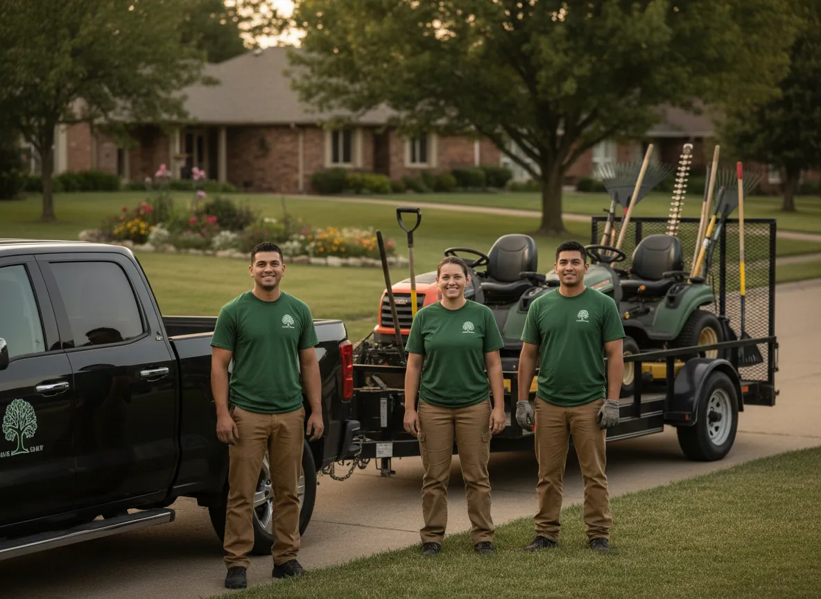 Local landscaping crew in Ponca City Oklahoma
