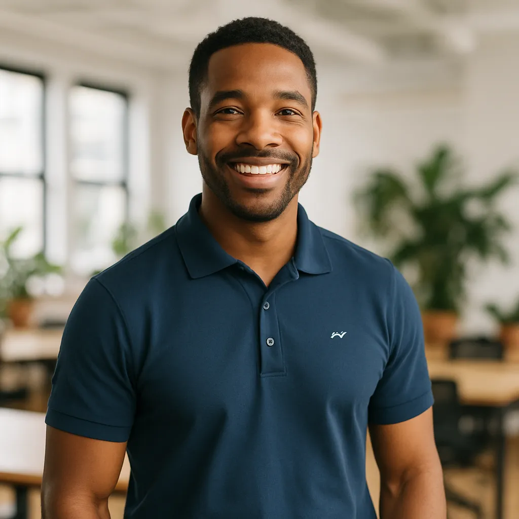 Black male consultant in a bright co-working space